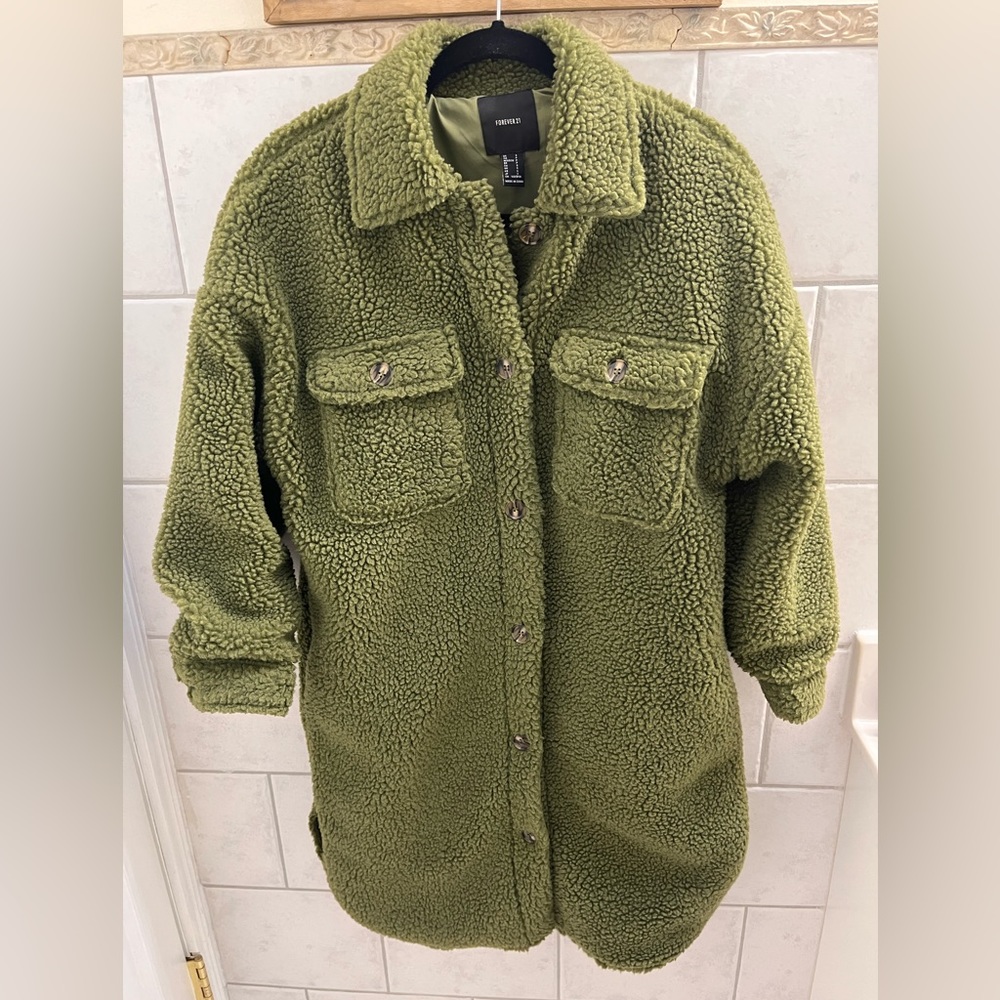 BOGO Forever 21 Olive Green Teddy Coat Jacket